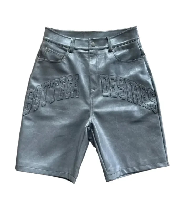 Botega Desires Leather Shorts Blue