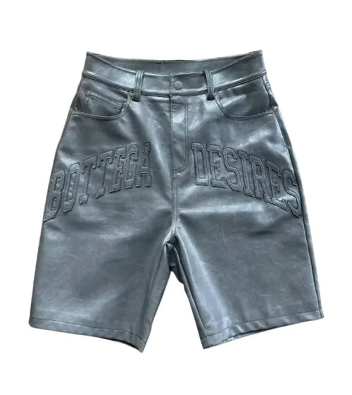 Botega Desires Leather Shorts Blue